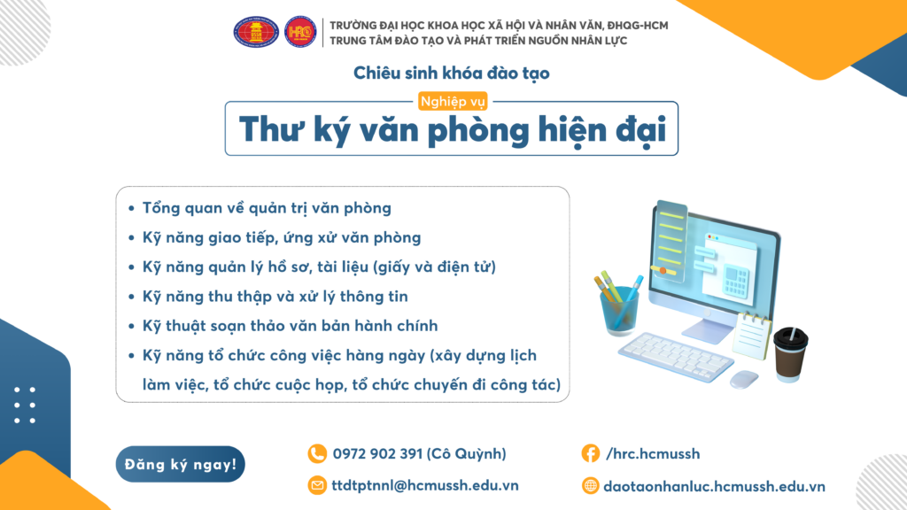 Nghiệp vụ Thư ký văn phòng hiện đại (Khóa 2) – Khai giảng 13/09/2024