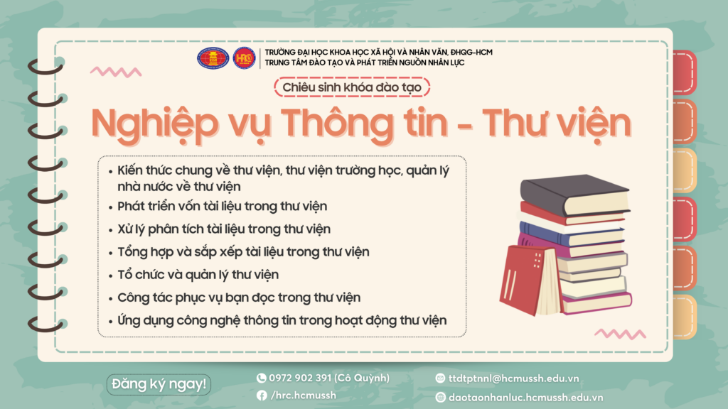 Nghiệp vụ Thông tin – Thư viện (Khóa 16) – Khai giảng 08/09/2024