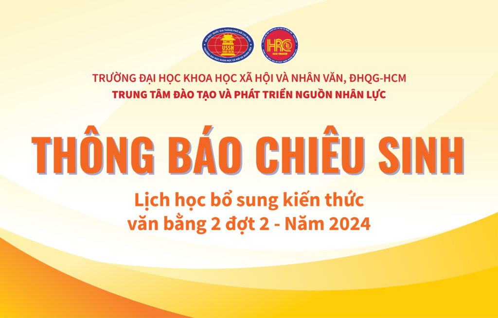 Lịch học bổ sung kiến thức văn bằng 2 đợt 2 – Năm 2024