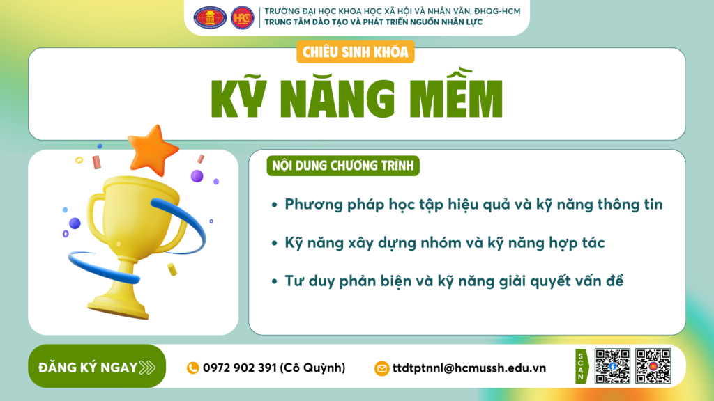 Kỹ năng mềm (Khóa 12) – Dự kiến khai giảng 10/01/2025