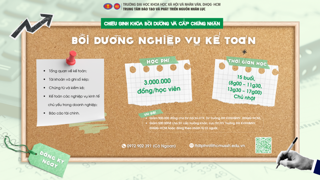 Bồi dưỡng nghiệp vụ Kế toán (Khoá 5) – Dự kiến khai giảng 14/12/2025