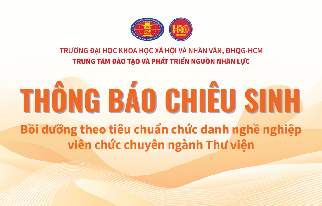 Thông báo chiêu sinh khóa Bồi dưỡng theo tiêu chuẩn chức danh nghề nghiệp viên chức chuyên ngành Thư viện năm 2026