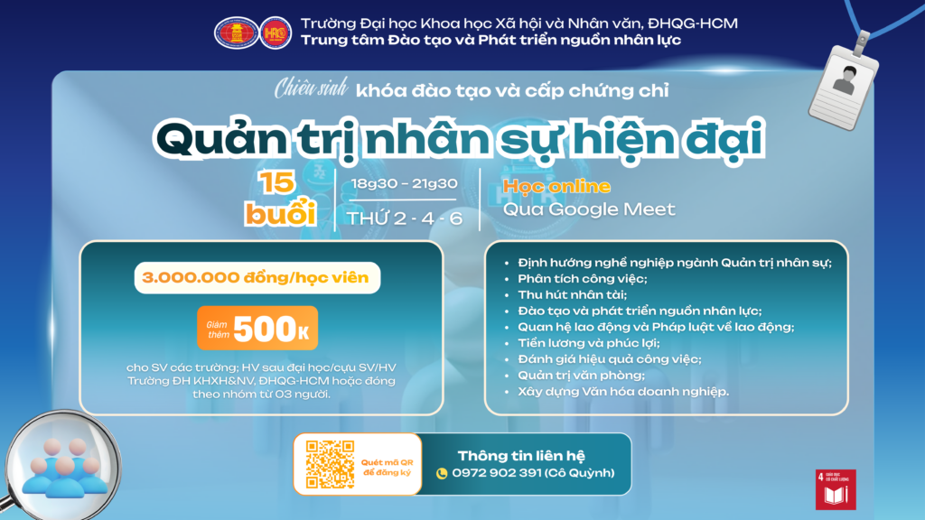 Quản trị nhân sự hiện đại (Khóa 5) – Dự kiến khai giảng 18/05/2026