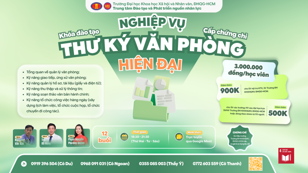 Nghiệp vụ Thư ký văn phòng hiện đại (Khóa 11) – Dự kiến khai giảng 05/08/2026
