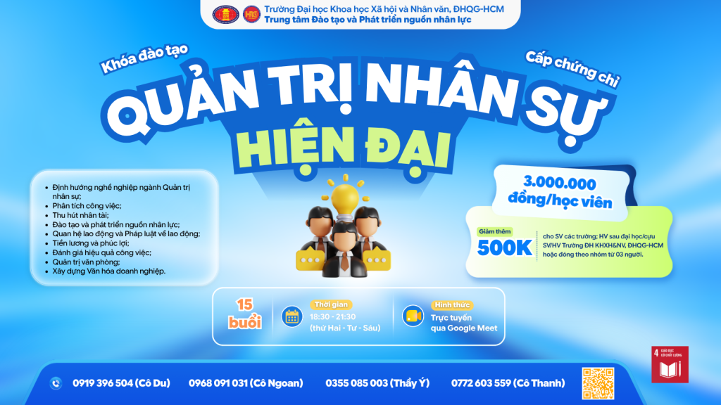 Quản trị nhân sự hiện đại (Khóa 7) – Dự kiến khai giảng 29/07/2026