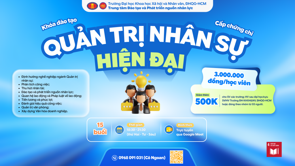 Quản trị nhân sự hiện đại (Khóa 7) – Dự kiến khai giảng 29/07/2026
