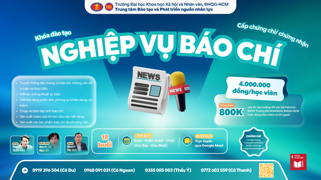 Nghiệp vụ Báo chí (Khóa 29) – Học ngày 08/08/2026