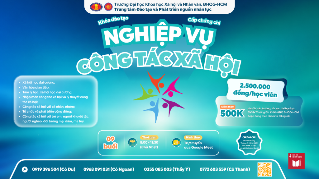 Nghiệp vụ Công tác xã hội (Khóa 5) – Dự kiến khai giảng 02/08/2026