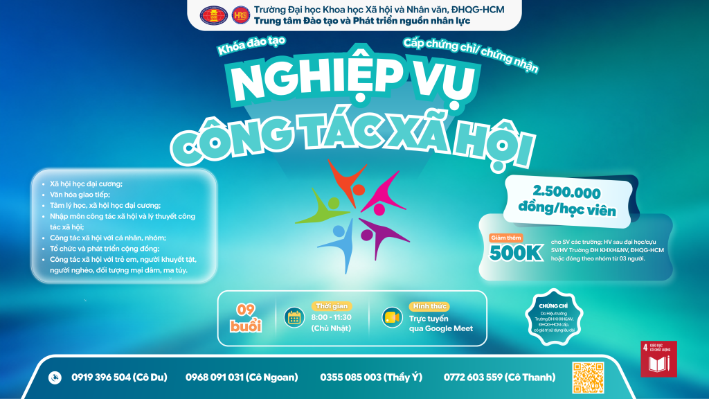 Nghiệp vụ Công tác xã hội (Khóa 5) – Dự kiến khai giảng 16/08/2026