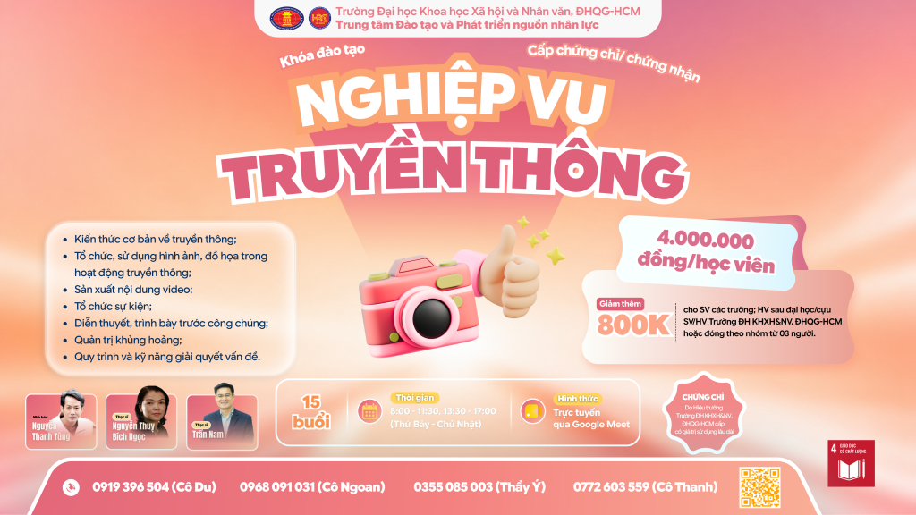 Nghiệp vụ Truyền thông (Khóa 14) – Dự kiến khai giảng 06/09/2026